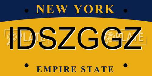 IDSZGGZ New York License Plate
