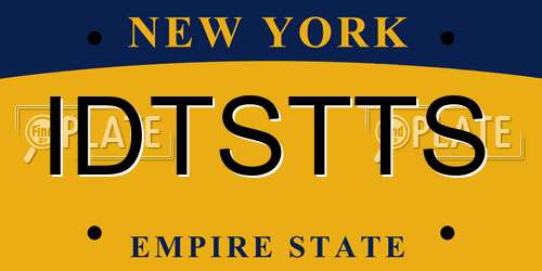 IDTSTTS New York License Plate