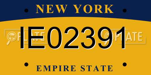 IE02391 New York License Plate