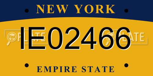 IE02466 New York License Plate