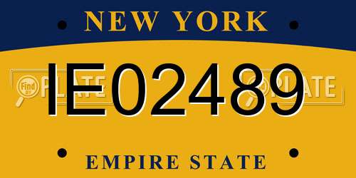 IE02489 New York License Plate