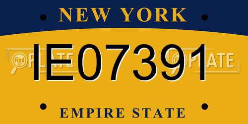 IE07391 New York License Plate