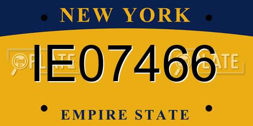 IE07466 New York License Plate
