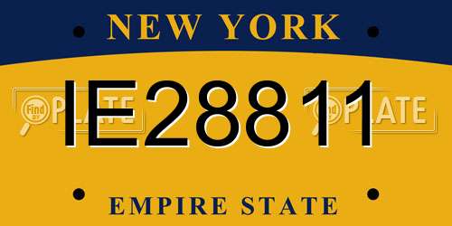 IE28811 New York License Plate