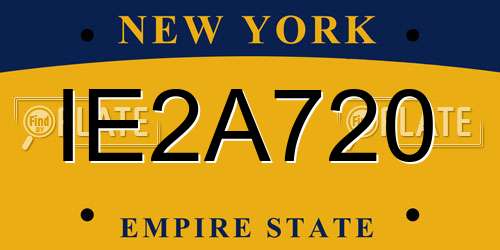 IE2A720 New York License Plate