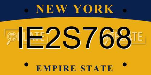 IE2S768 New York License Plate