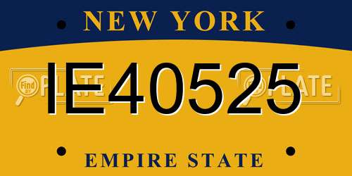 IE40525 New York License Plate