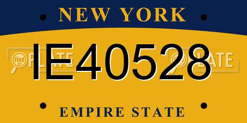 IE40528 New York License Plate