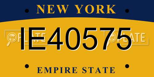 IE40575 New York License Plate