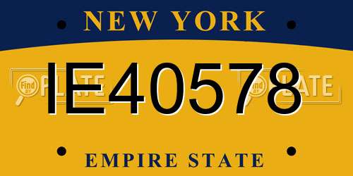 IE40578 New York License Plate