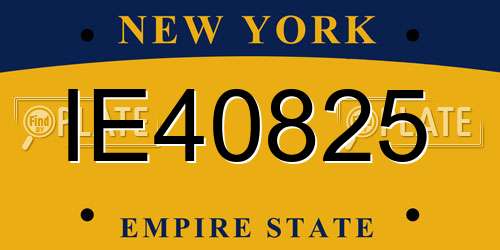 IE40825 New York License Plate
