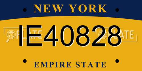 IE40828 New York License Plate