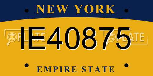 IE40875 New York License Plate