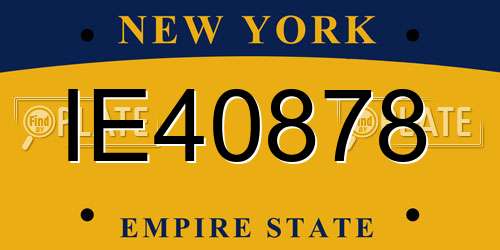 IE40878 New York License Plate