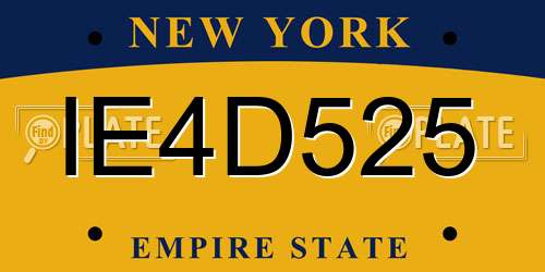IE4D525 New York License Plate