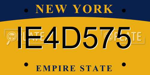 IE4D575 New York License Plate