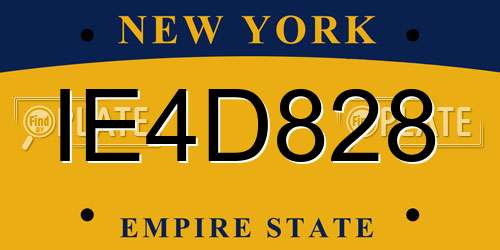 IE4D828 New York License Plate