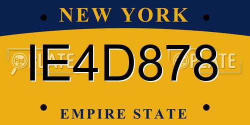 IE4D878 New York License Plate