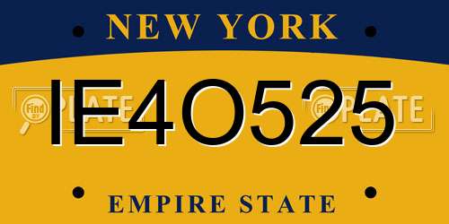 IE4O525 New York License Plate