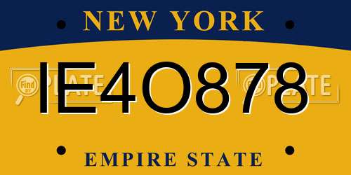 IE4O878 New York License Plate