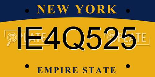 IE4Q525 New York License Plate