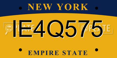 IE4Q575 New York License Plate