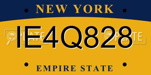 IE4Q828 New York License Plate
