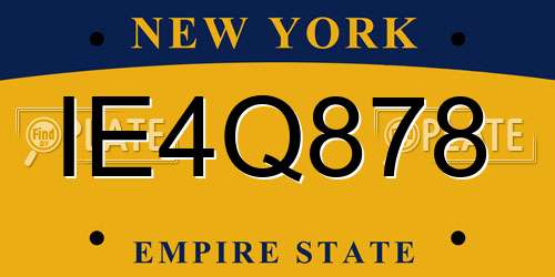 IE4Q878 New York License Plate