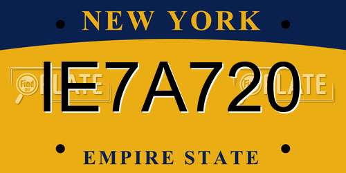 IE7A720 New York License Plate