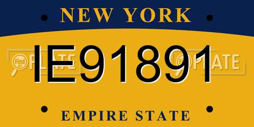 IE91891 New York License Plate