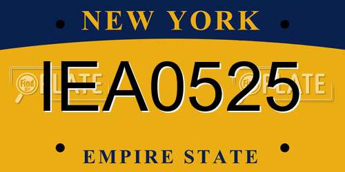 IEA0525 New York License Plate