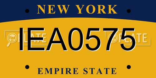 IEA0575 New York License Plate