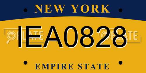 IEA0828 New York License Plate