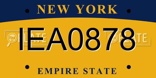 IEA0878 New York License Plate