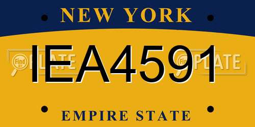 IEA4591 New York License Plate