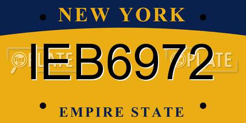 IEB6972 New York License Plate