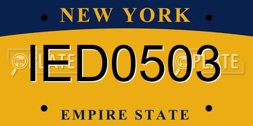 IED0503 New York License Plate