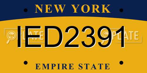 IED2391 New York License Plate