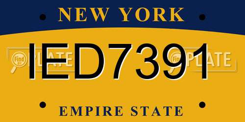 IED7391 New York License Plate
