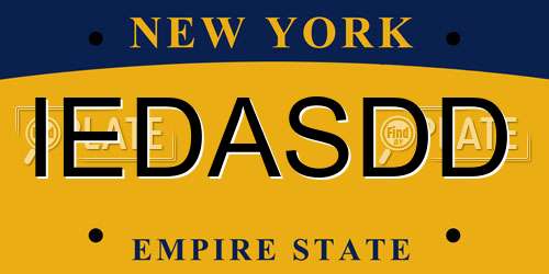 IEDASDD New York License Plate