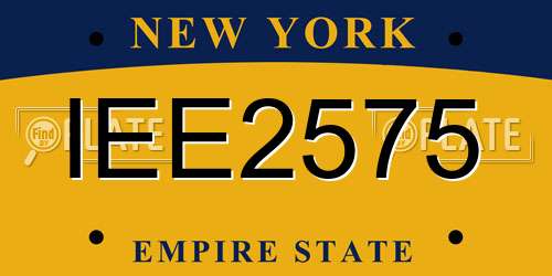 IEE2575 New York License Plate