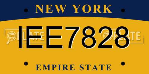 IEE7828 New York License Plate