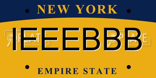 IEEEBBB New York License Plate