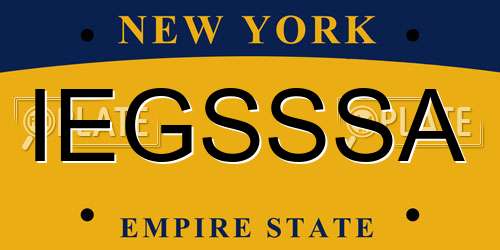 IEGSSSA New York License Plate