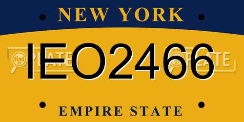 IEO2466 New York License Plate