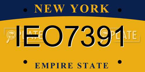 IEO7391 New York License Plate