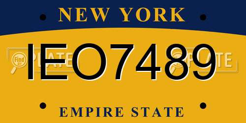 IEO7489 New York License Plate