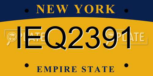 IEQ2391 New York License Plate
