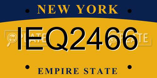 IEQ2466 New York License Plate