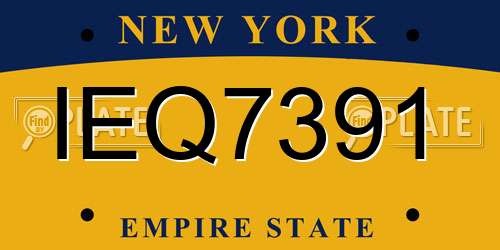 IEQ7391 New York License Plate